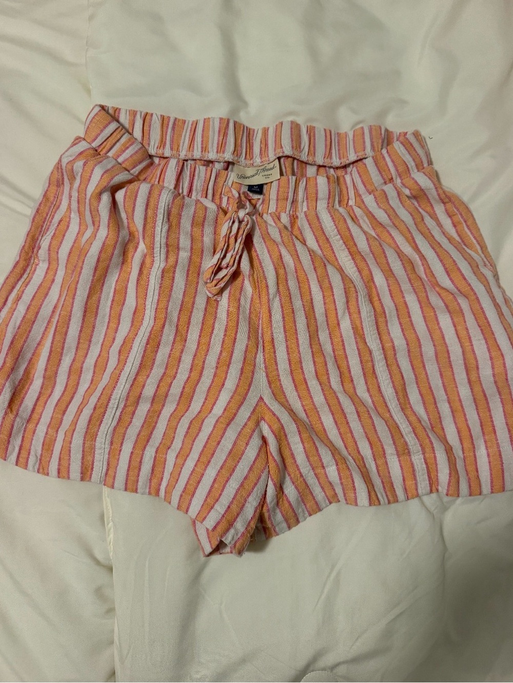 Universal Thread Pink & Orange Striped High-Waist Women’s Shorts